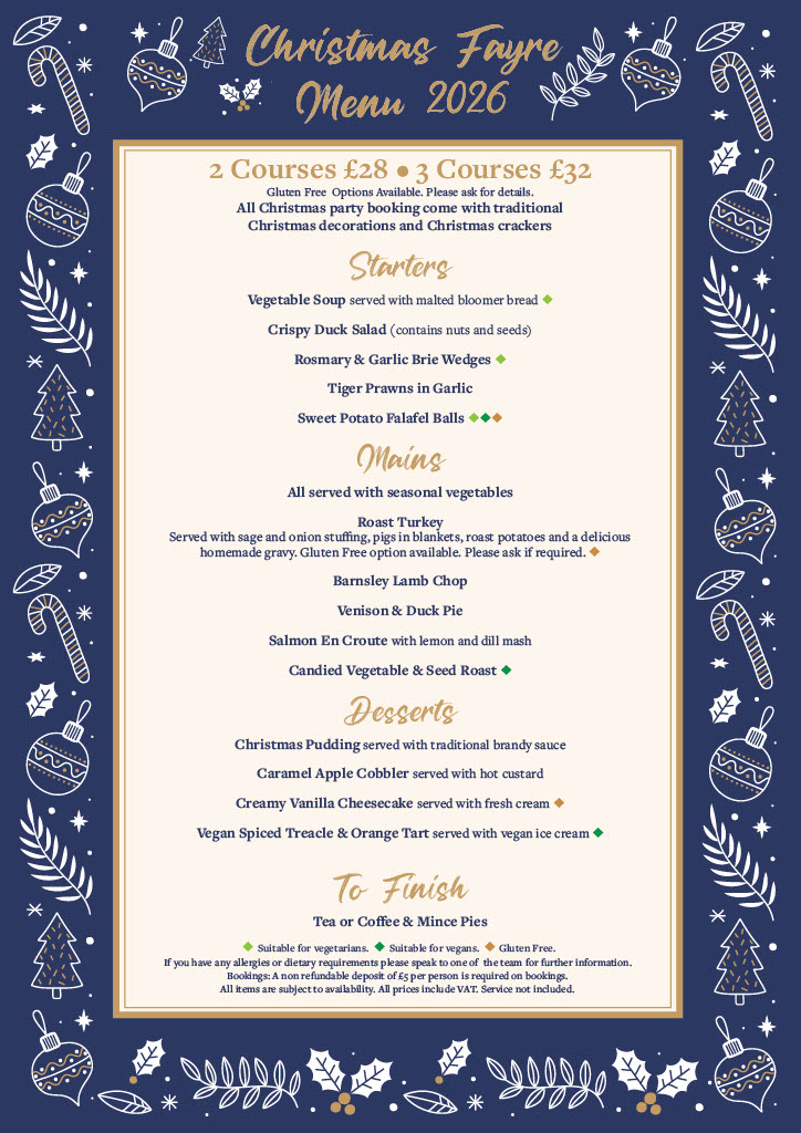 Sibthorpe Arms Christmas Menu 2022