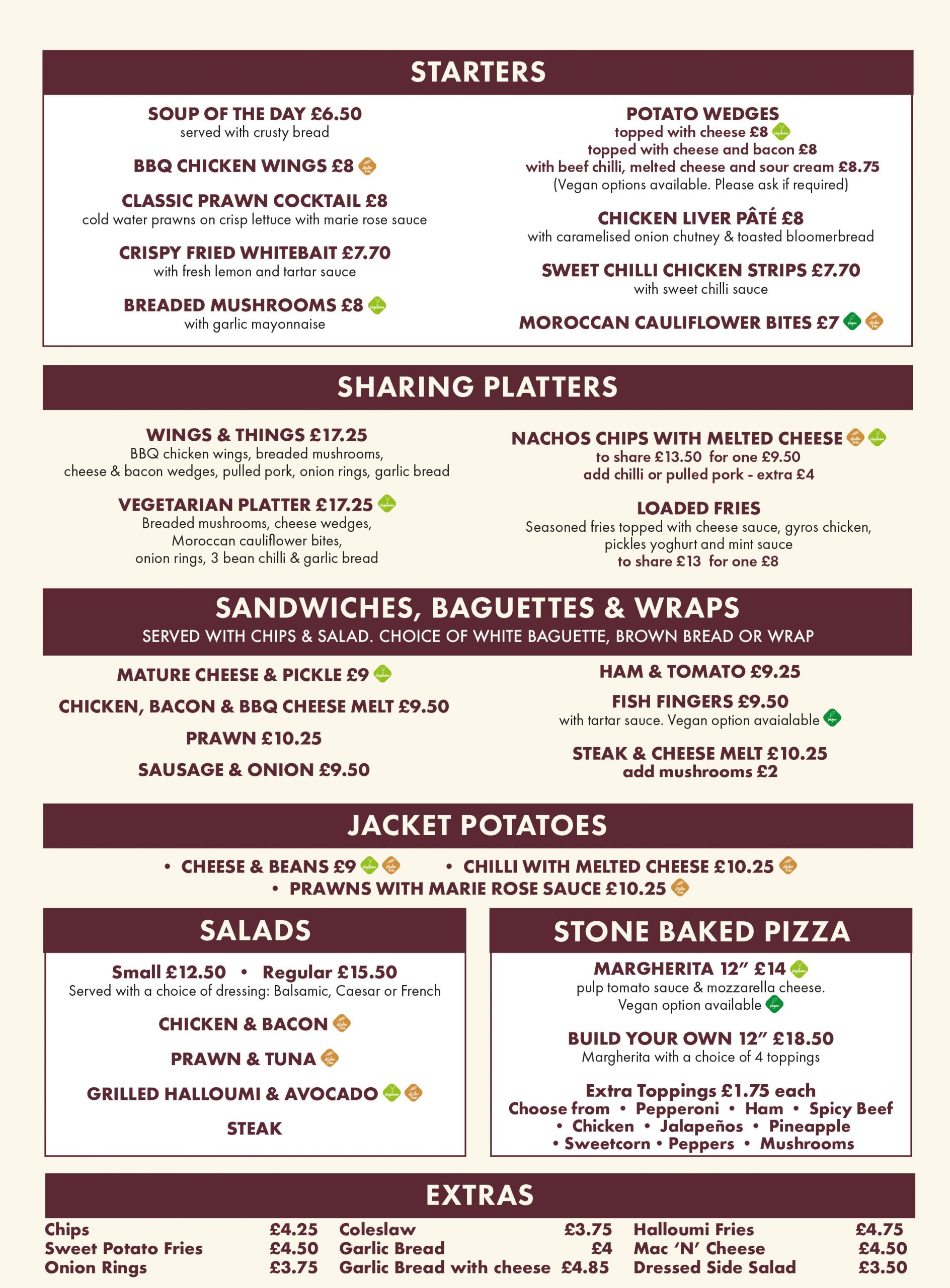 Sibthorpe Arms Menu 3 - 2022